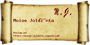 Moise Jolánta névjegykártya